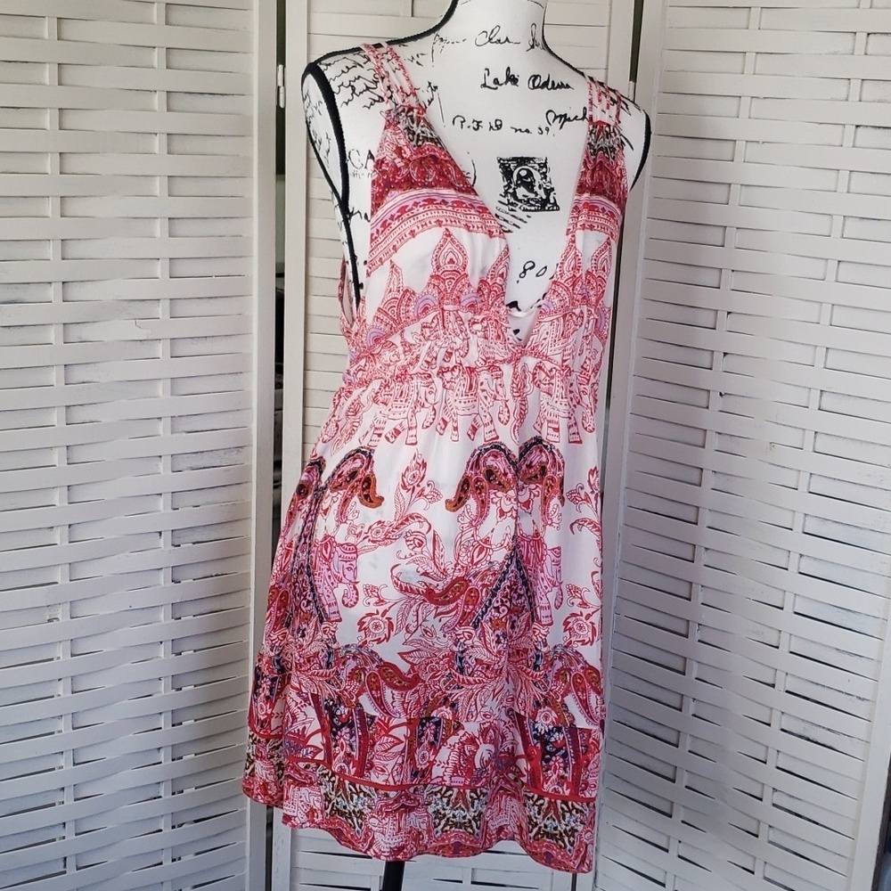 Free People Red and white intimately louche dress M - Picture 1 of 7